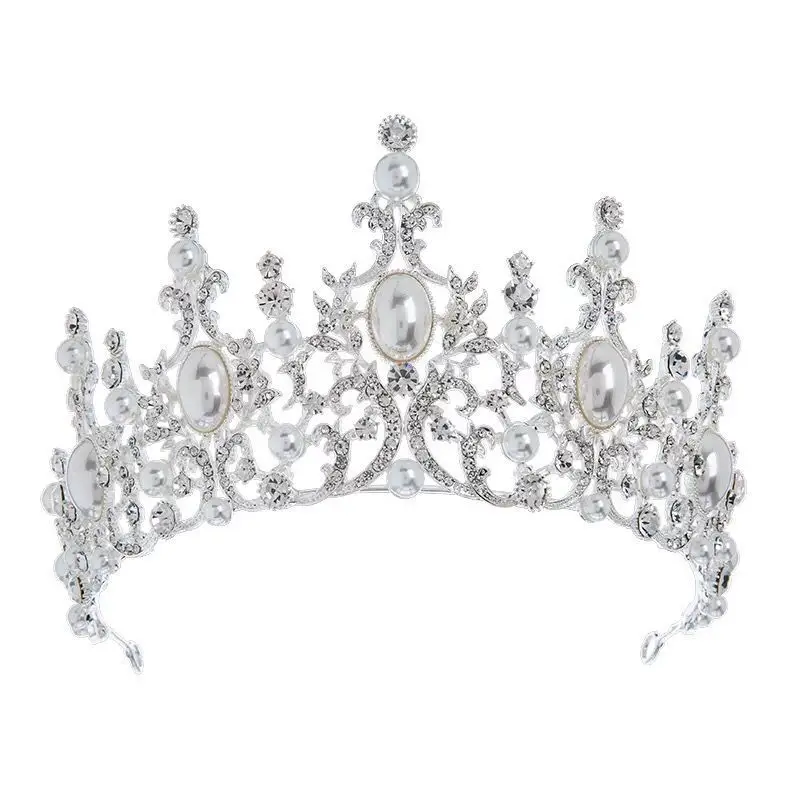Wholesale Pearl Crown Rhinestone Bridal Crown Wedding Bride Tiaras Wedding Hair Accessories CR684