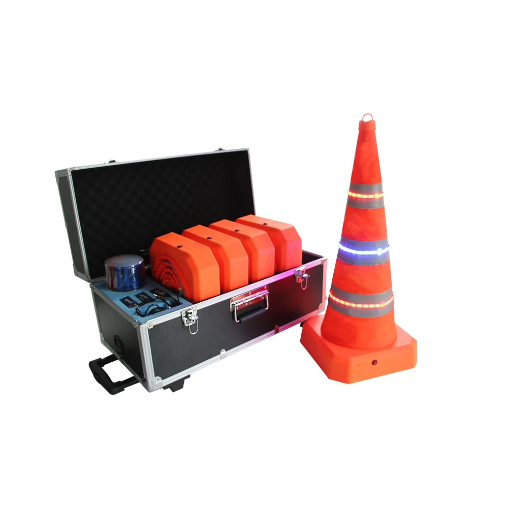 Traffic accident site control alert equipment warning safety plastic traffic cone road construction work zone intrusion alarm