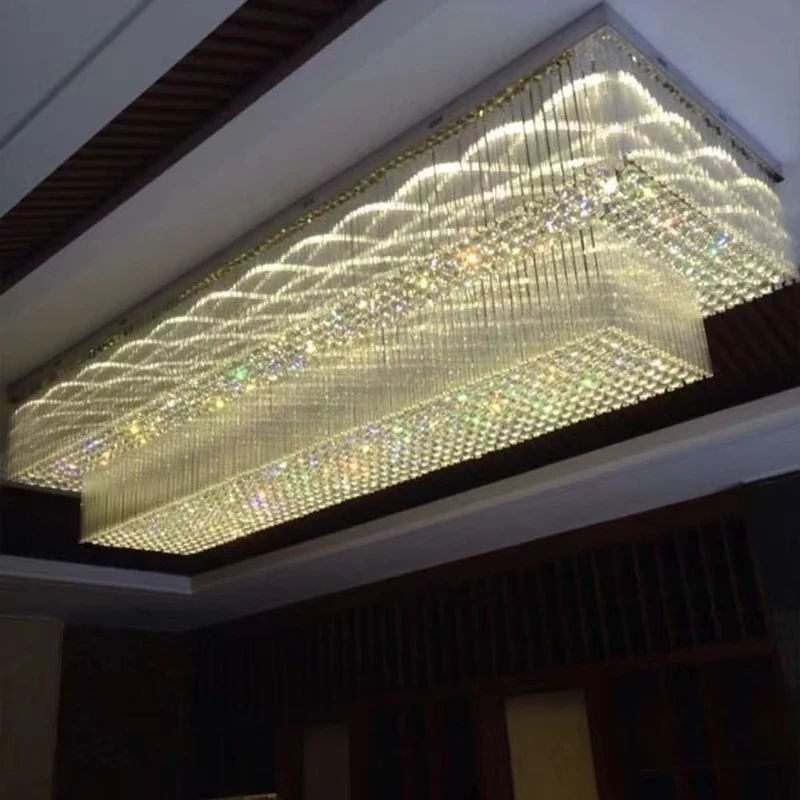 Zhongshan square shade light decoration hotel vintage lamp restaurant lighting luxury Chandelier for high ceilings