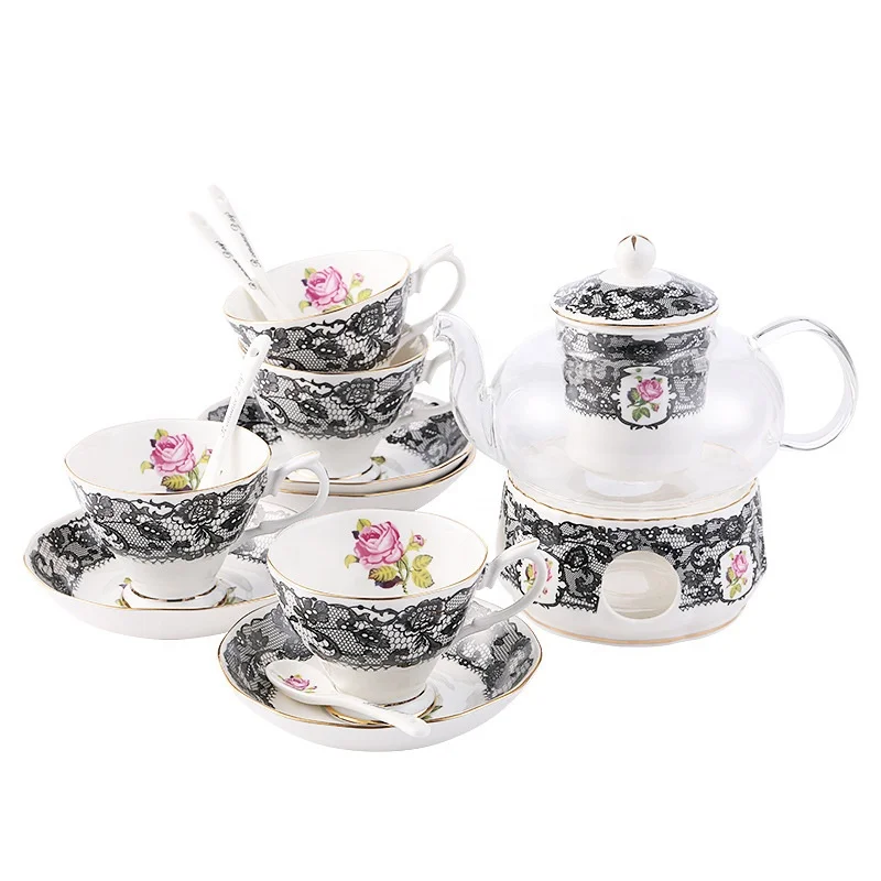 Fruit tea tea set heat-resistant glass thickened teapot can be heated high temperature resistant filter transparent tea pot