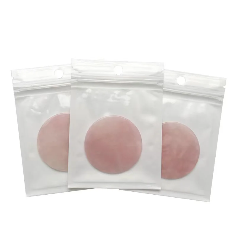 2024 Customized Packaging for Eyelash Extension Round Jade Stone Wholesale Eyelash Pink Glue Holder Jade Stone BestBelong