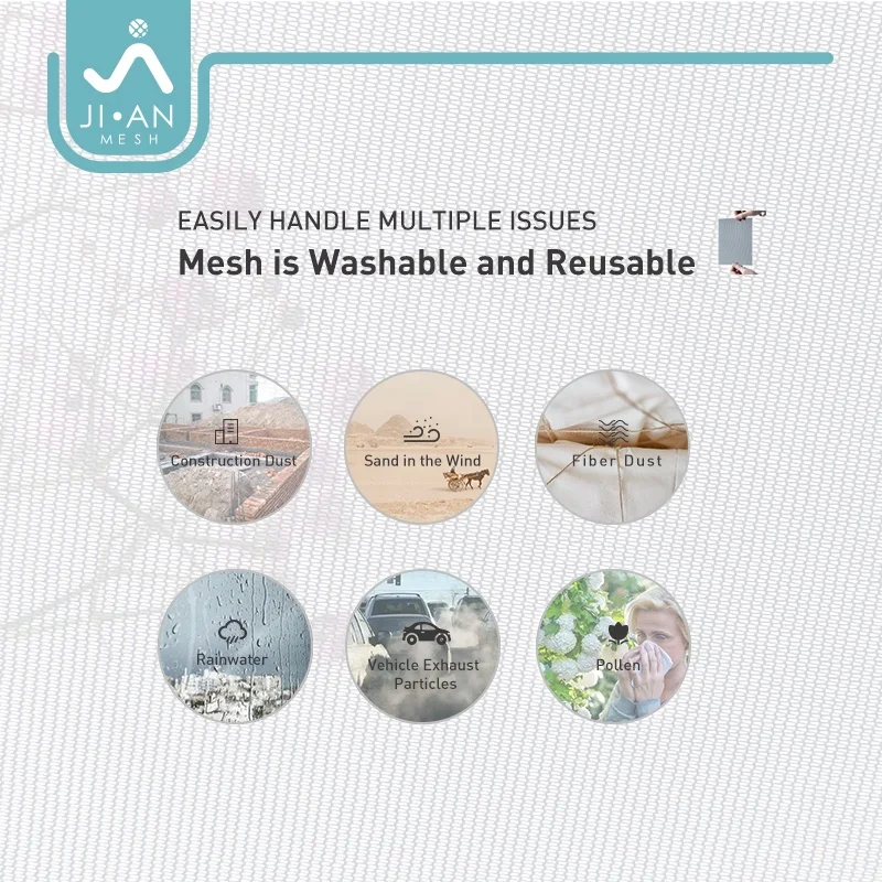 Electrostatic adsorb anti pollen mesh 50m pollen netting window screen roll dust/pollen proof mesh screen black fly insect mesh