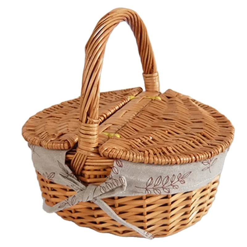 Willow Picnic Basket High Quality Natural Gift Basket Natual Willow Basket Is Eco-friendly and Environmental as Picture Folk Art