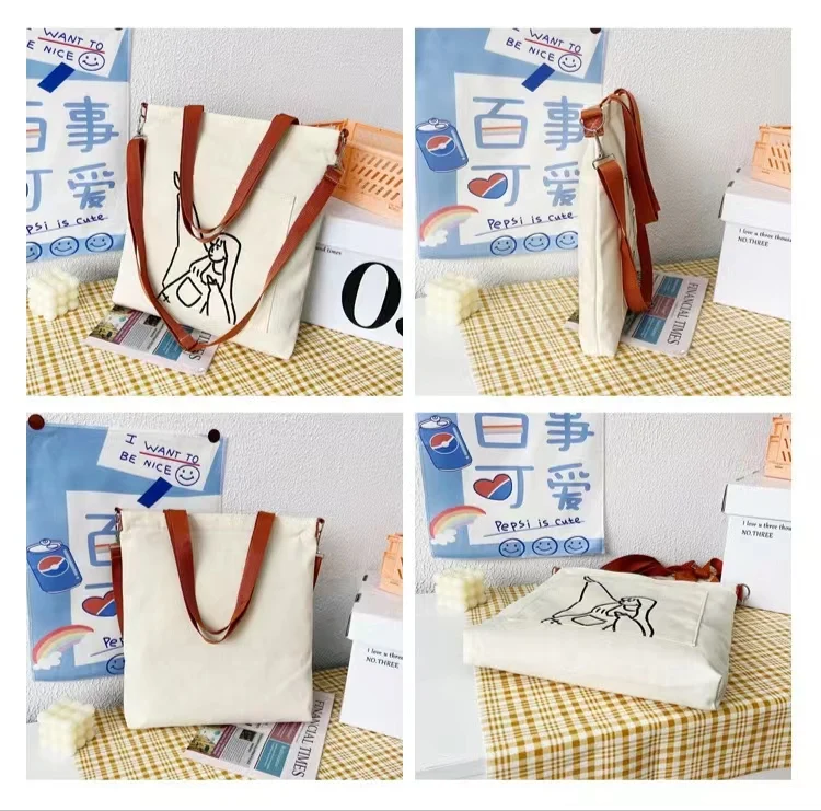 Custom Logo Printed Eco Friendly Recycled Plain Bulk Large Organic Calico Cotton Canvas Grocery Shopping Strap Tote Bag For Gift