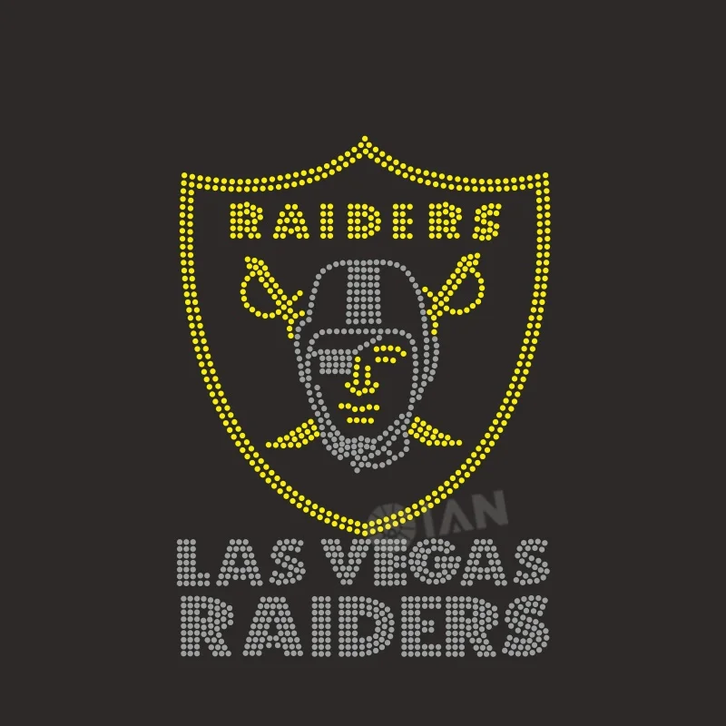 Высокий каблук Raiders пользовательские стразы передачи мотивы футбольной команды Hotfix горный хрусталь передача для футболки