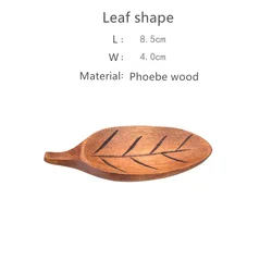 Wooden Chopsticks Holder Leaf Shape Forks Rest Knife Stand Frame Art Craft Dinner Tableware Chopsticks Rack