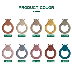 Factory Wholesale Lfgb Approved Bpa Free 100% Food Grade Animal Baby Silicone Teethers Baby Teethers Ring