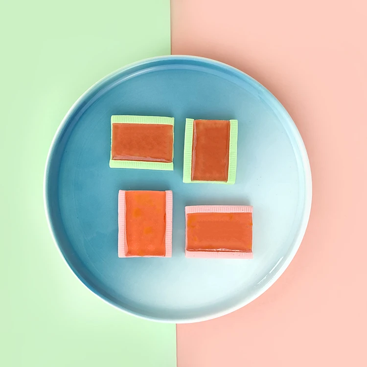 Fruity 2 in 1 Bubble Gum Sweet Chewing Gums Jelly Candy Strawberry Flavored Gummy Confectionery