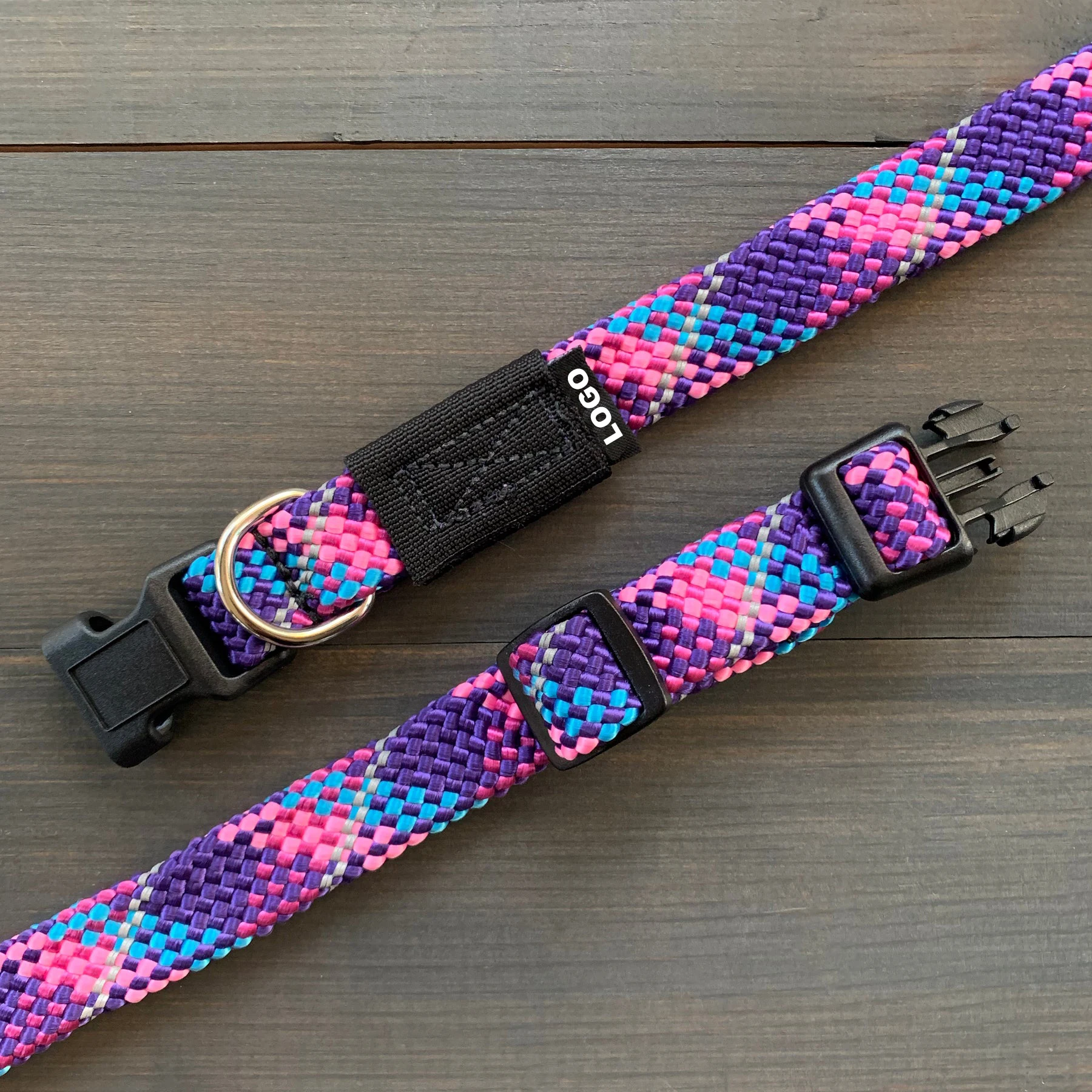 WELLGO PET Hot Selling Reflective Nylon Rope Dog Traction Rope Braided Climbing Rope Dog Lead Dog Walk Leash with P Chain
