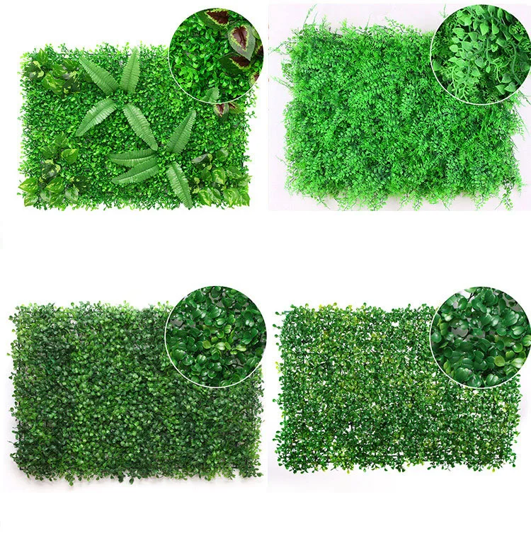 Hot selling fakes plastic leaves background artificial grass wall for decor