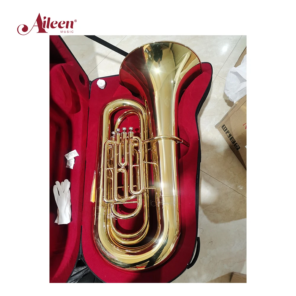 Wholesale Cupronickel Piston Brass Body Tuba for Student Band(TU-M4480G)