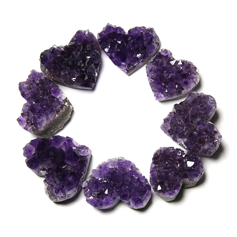 Wholesale best price natural druzy uruguay raw amethyst crystal geode stone heart cluster