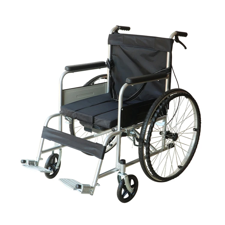 China Supplier Supply Portable Folding Manual Commode Wheelchair for Elderly and Disabled