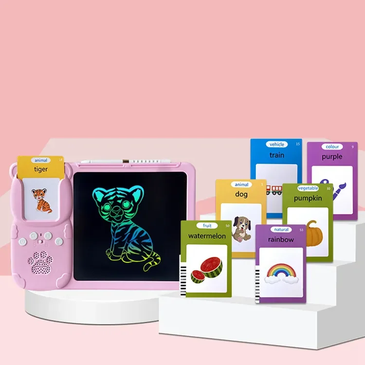 Early Education Device 2 in 1 LCD Writing Tablet With Talking Flash Cards 224 Words Educational Toy Writing Board for Kids