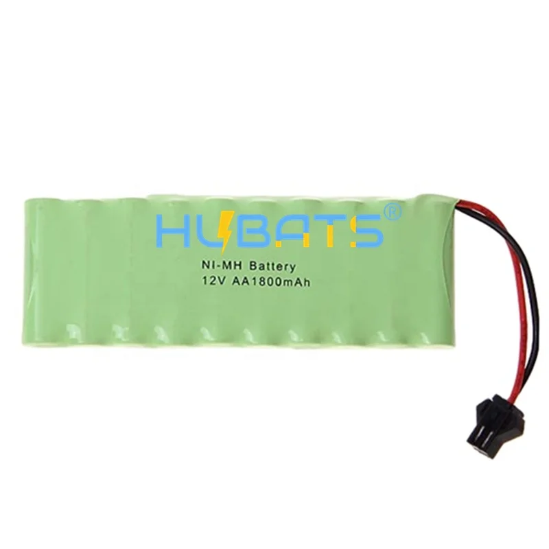 Hubats Ni-MH battery 12V 1800mAh for RC Toys LED light Electric tool 12V Nimh battery AA 1800mah 10S1P battery pack with SM Plug
