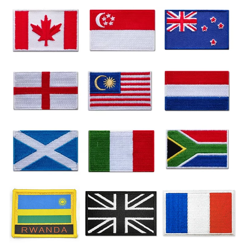 Artigifts Wholesale Design Sew On Clothing National Flag Embroidery Patch Custom Logo Adhesive Canada Flag Patch