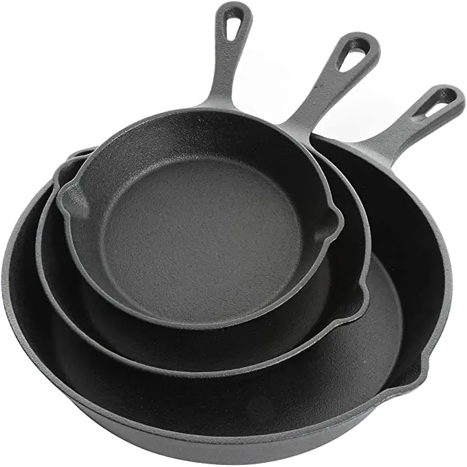 Heavy Duty Non-Stick Kitchen Cast Iron Skillet Cookware Use As Dutch Oven Frying Pan From 6inch - 10inch