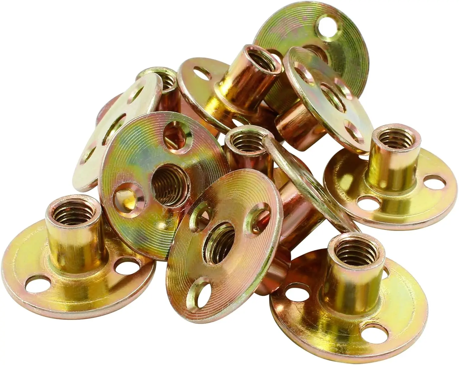 Furniture Hardware Flange Insert Female Thread Carbon Steel T Nuts Round Base Plate Nut