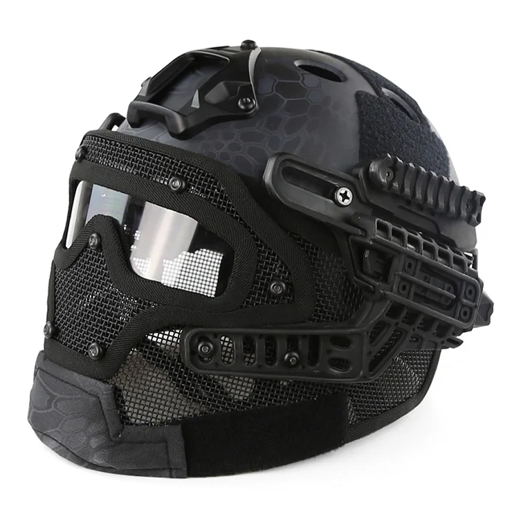 Real Military Tactical Fast PJ Type Helmet With  Full Face Helmet FOR Hunting Airsoft Military Helmet
