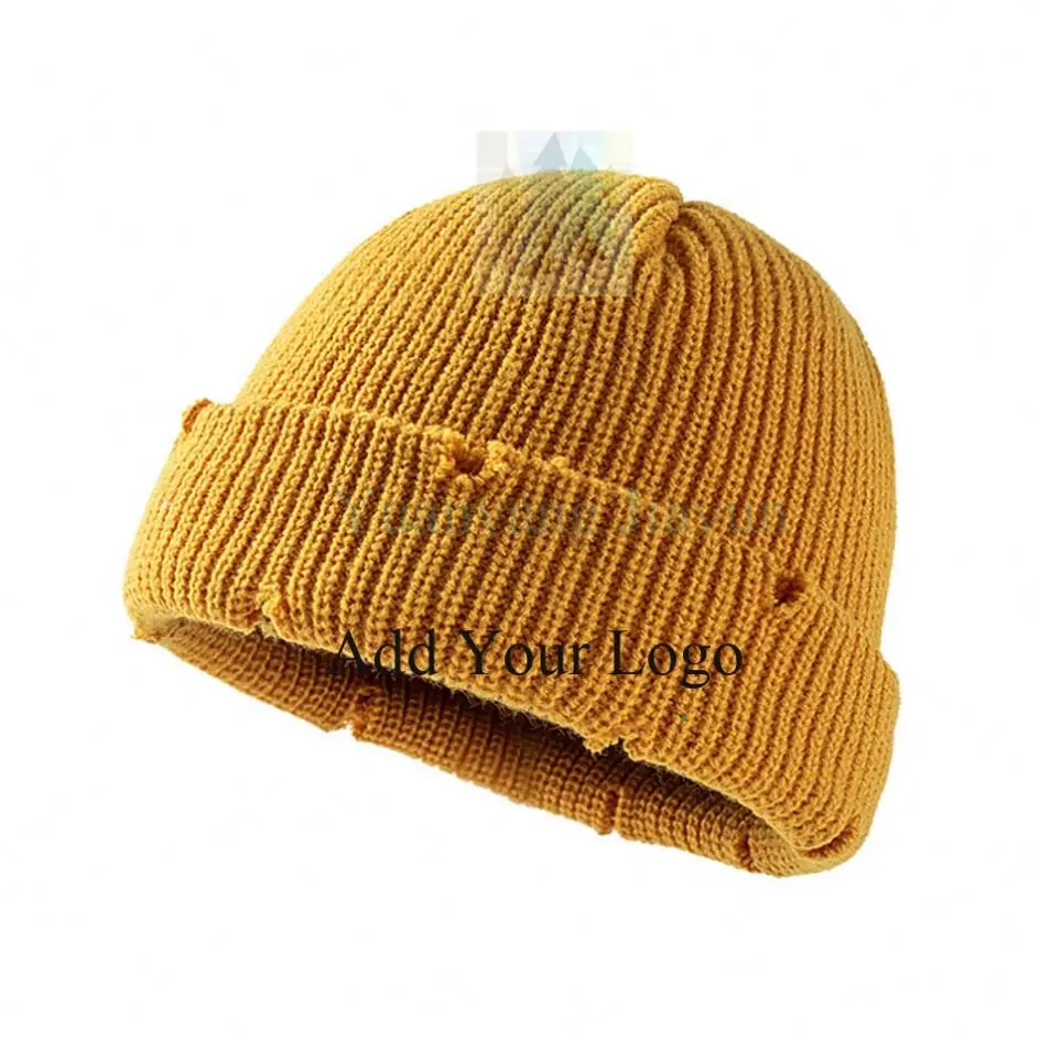 Winter Outdoor Cycling Hip Hop Knit Hat Unisex Warm Thickened Wool Beanie Hat Customized Logo Ski Mask