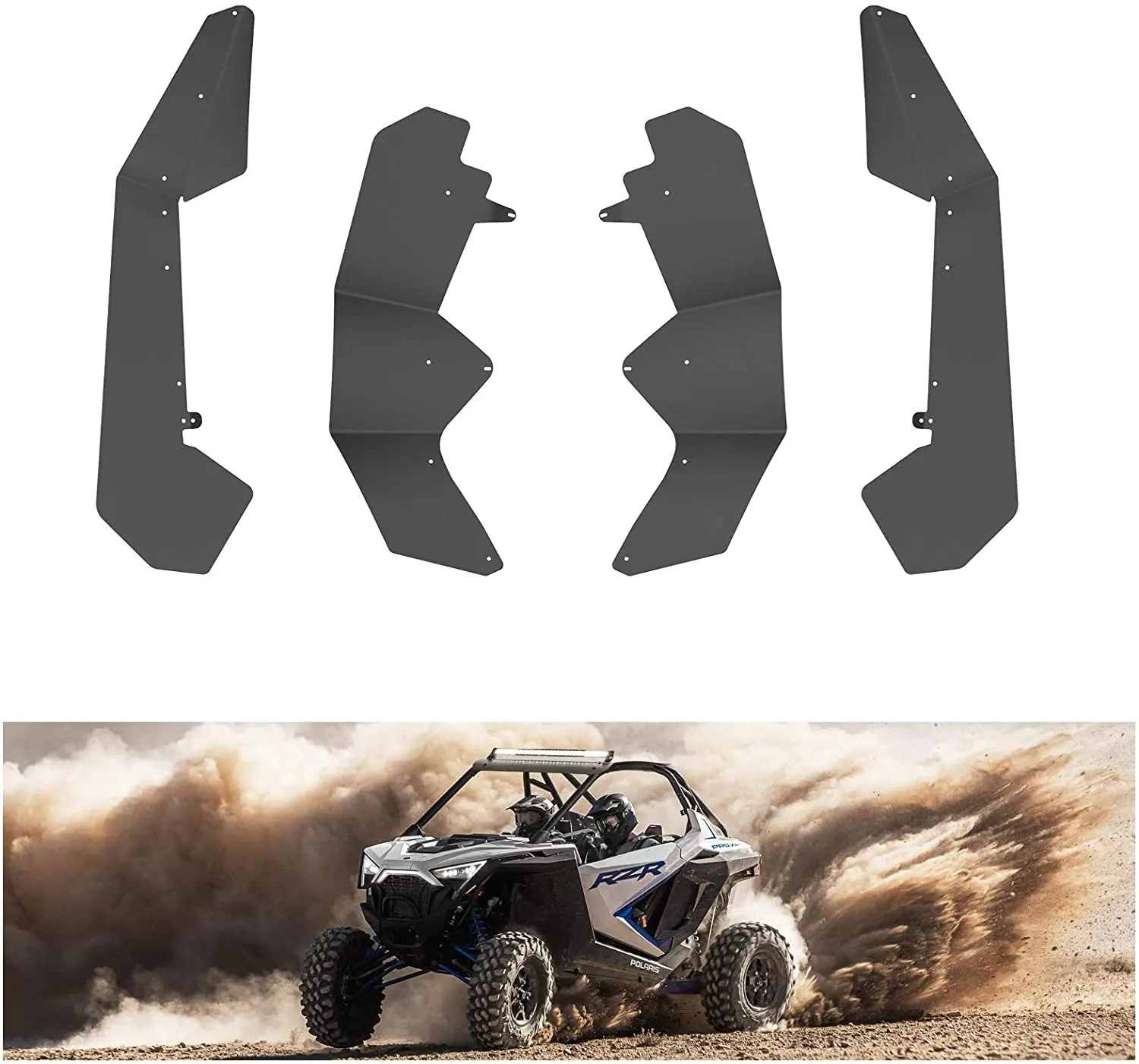 Extended Mud Flaps for RZR Pro, Front & Rear Splash Proof Fender Flares Guards for Polaris RZR PRO XP 2020-2021 Accessories