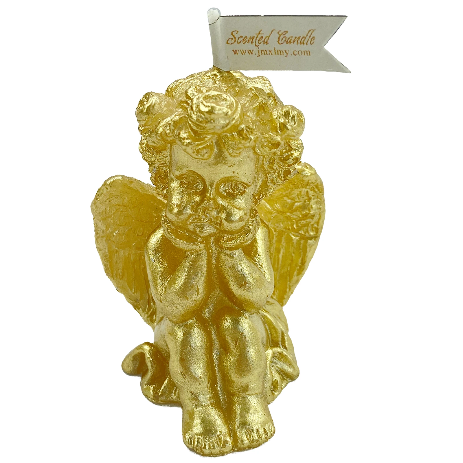 Handpoured  Golden  Angel Cupid Shape Candle Art Statue Paraffin Wax Candle For Home Decoration