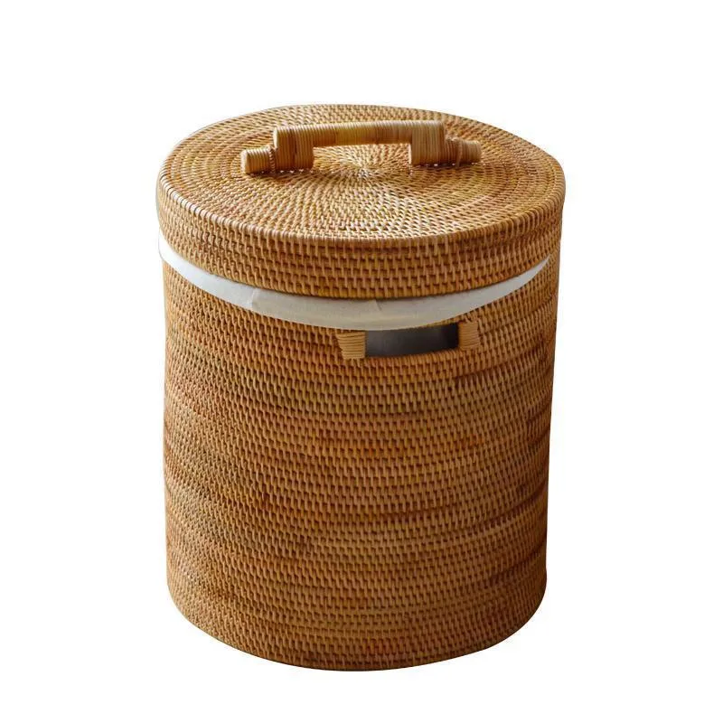Honey brown wicker laundry hampers basket natural from Vietnam