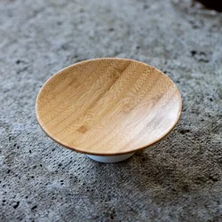 Creative Ceramic High-foot Base Bamboo Fruit Plate Refreshment Plate Dried Fruit Plate Snack Placement Creative Fruit Tray