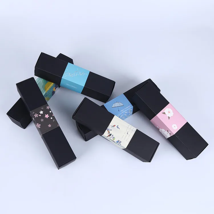 Black custom logo cardboard packaging mailing box for umbrella storage