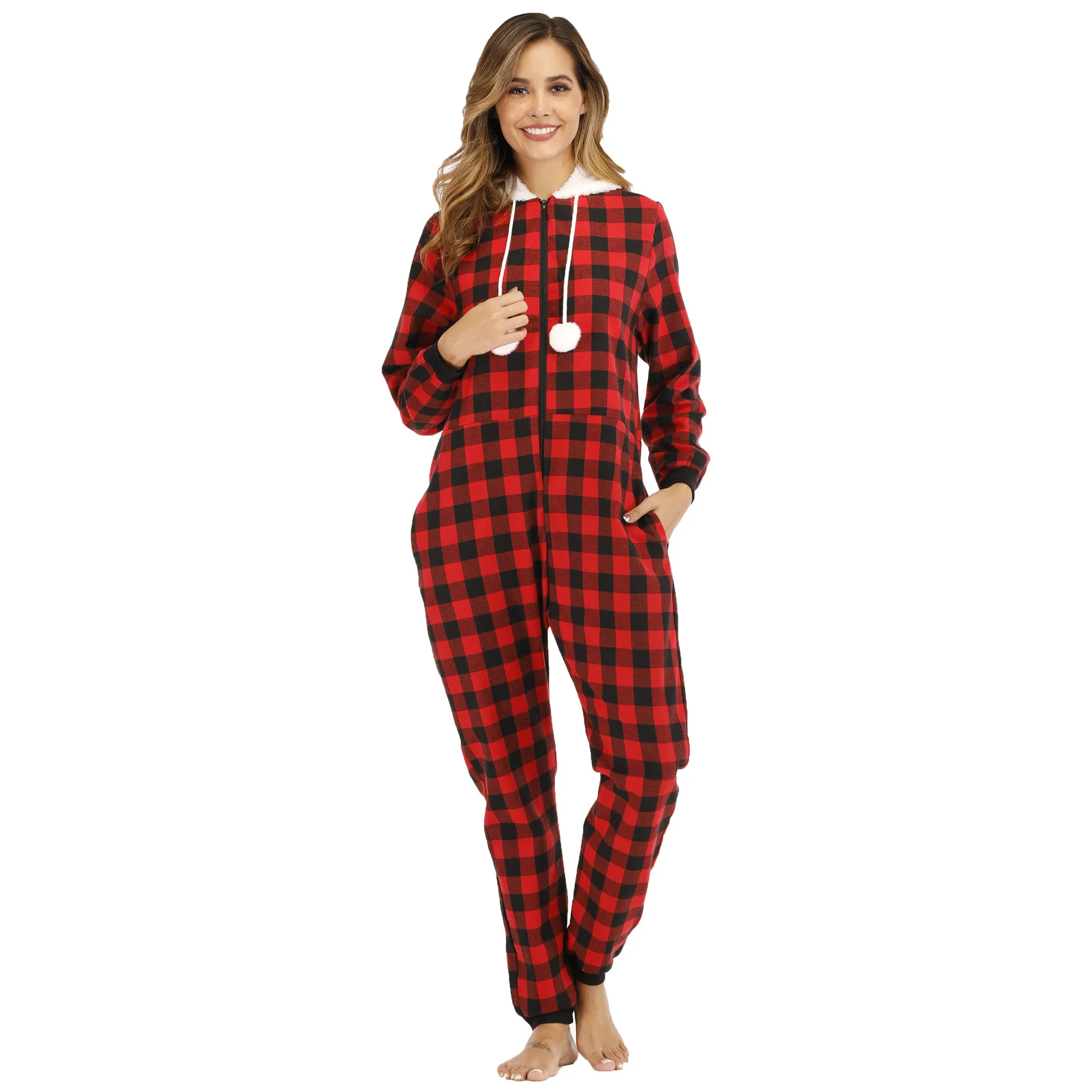 Supplier Hot Designer New Fashion Style Long Sleeves Cotton Onesie Christmas Pajamas for Women