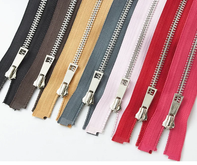 Silver Teeth Open End Smooth Wholesale Clothing Metal Waterproof Zipper Zip For Clothing Jackets Luggage Leather bags