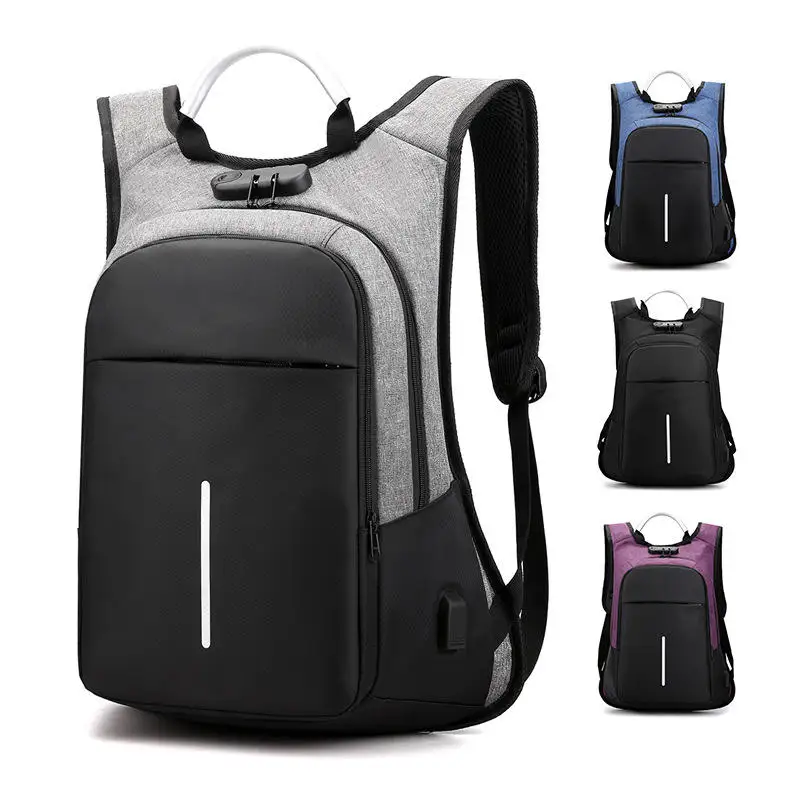New Fashion Waterproof Multifunction Nylon Anti Theft Usb Custom Logo Hard Handle Laptop Business Backpack