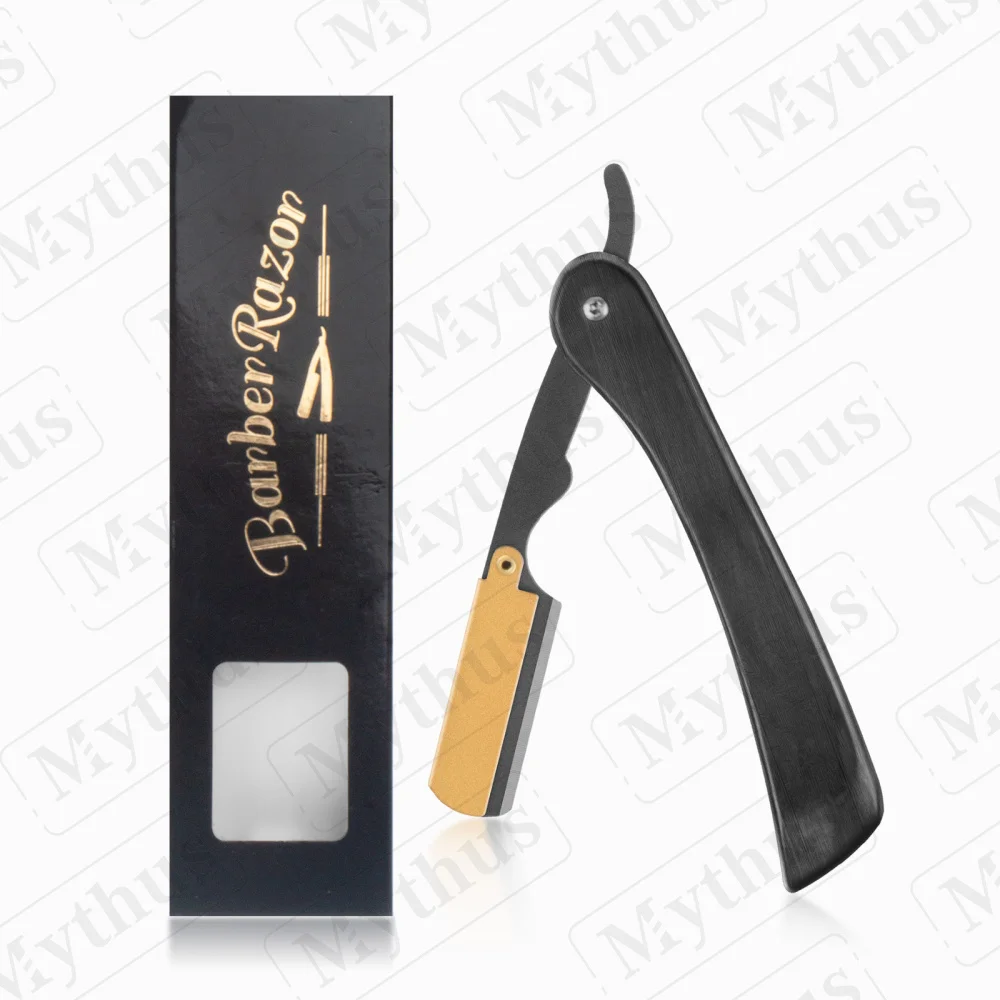 Mythus Classic Design Traditional Shaving Straight Razor Barber For Men Facial Care Barber Folding Straight Razor
