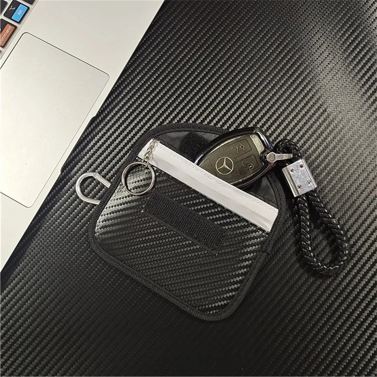 New Carbon Fiber Faraday Bag Anti Radiation Gps Rfid Signal Blocking Car Key Blocker Protection Pouch