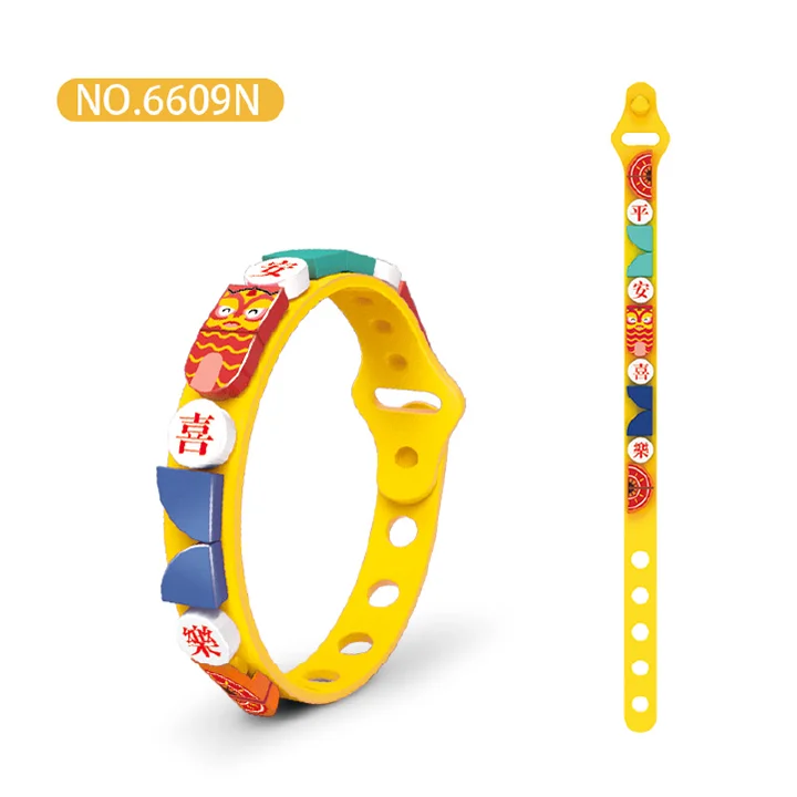 Chinese Style Bracelet wrist bands customised building block set dots bricks bracelet for kids toy girls