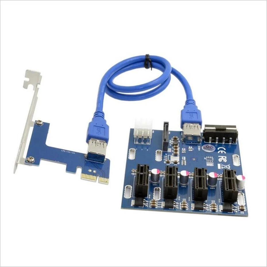 PCIe от 1 до 4 PCI Express 1X слот Райзер-карта Mini ITX к внешнему слота PCI-e адаптер усилитель порта
