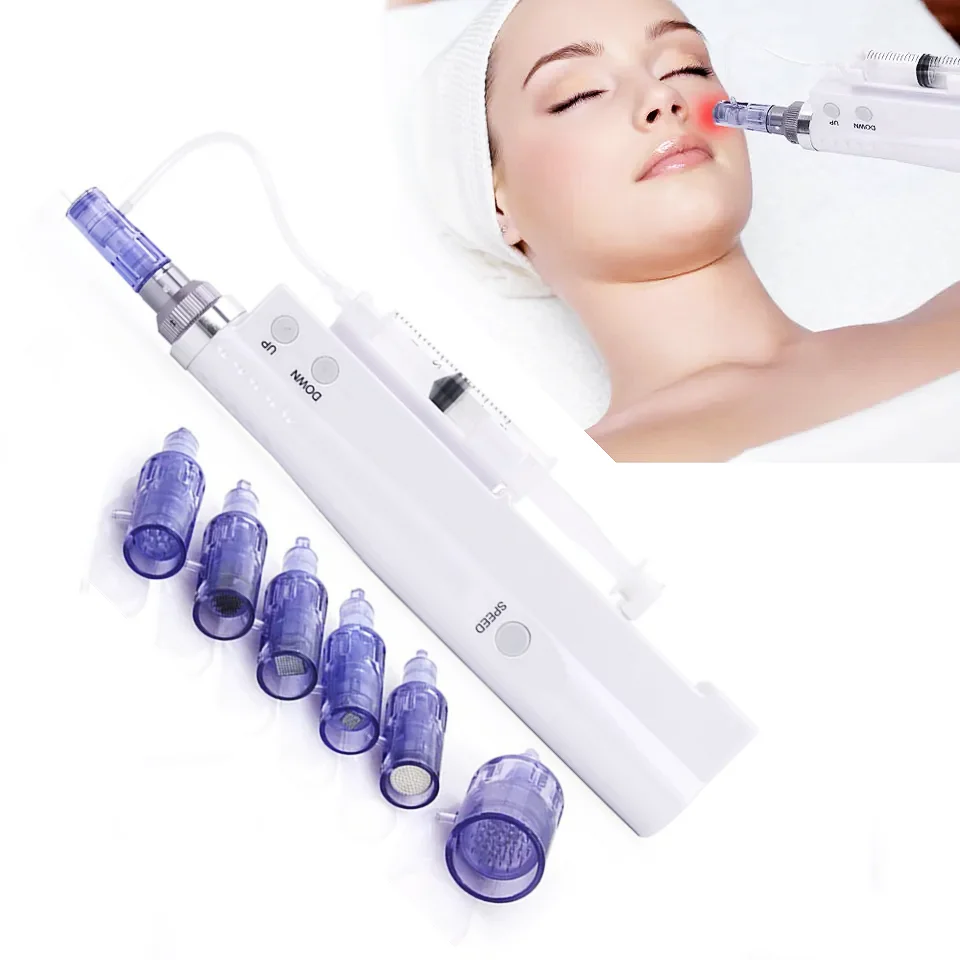 2 in 1 electric dermapen mesotherapy gun microneedle dr pen Injector nano micro needle agujas de needling derma pen