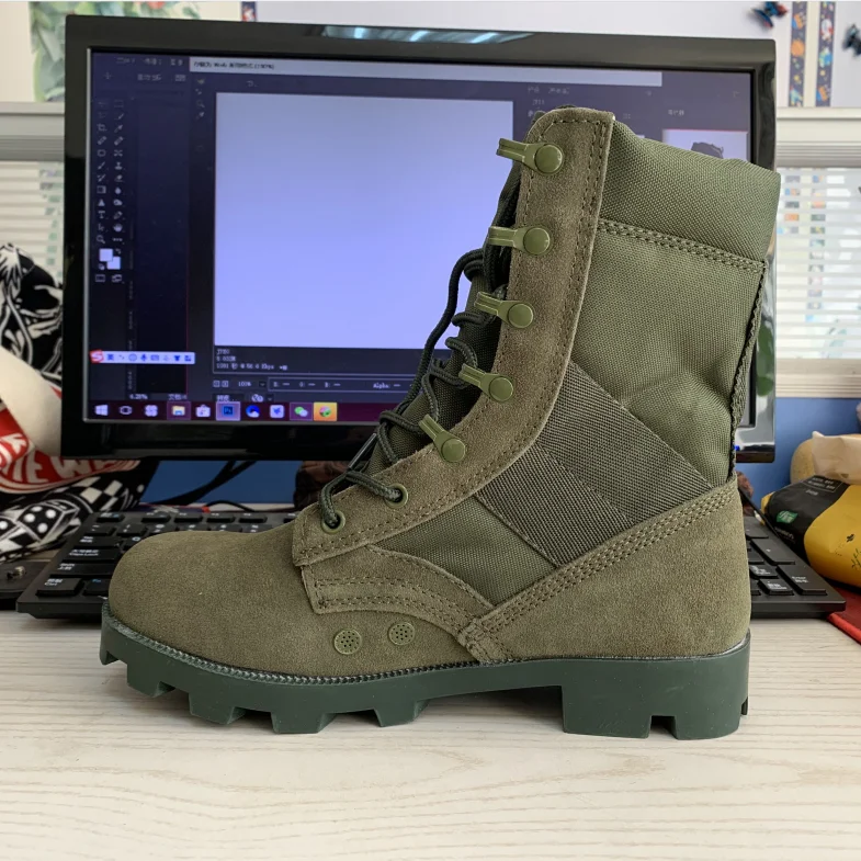 Waterproof Green Combat Boot And Durable Tactical Jungle Boot For Men