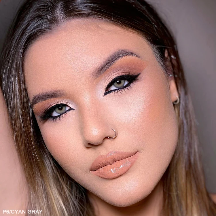 BeautyTone Pixie Cyan Gray wholesale cheap price high quality eye makeup 1 year natural contact lenses