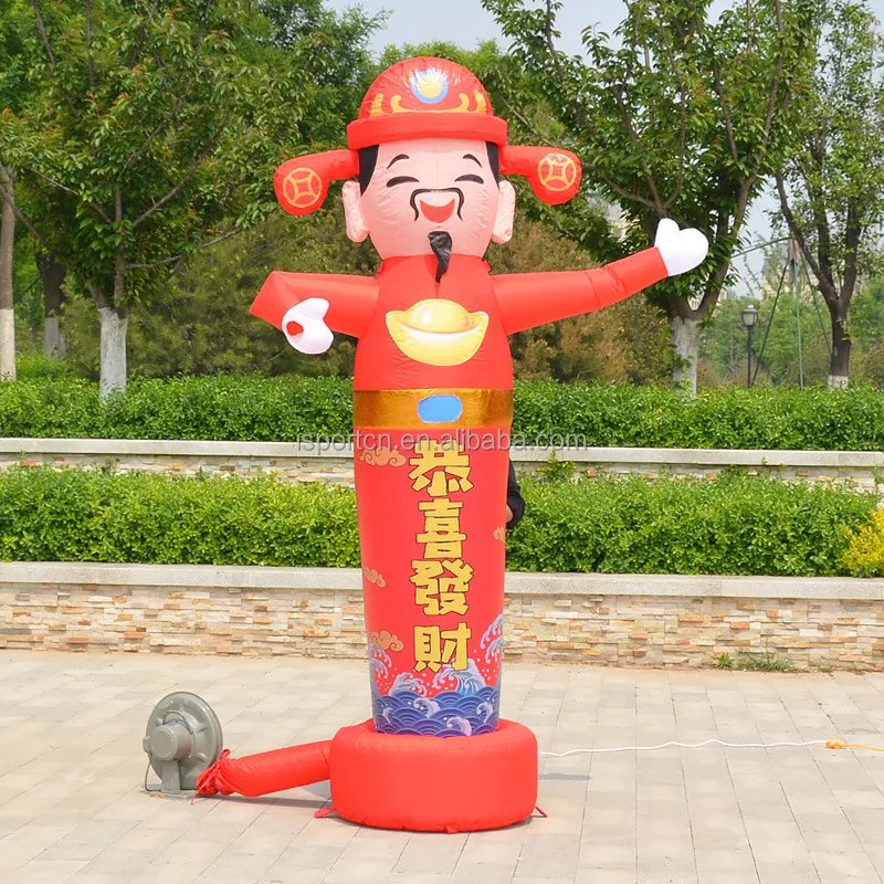 outdoor inflatable Welcome air dancer inflatable Chinese God of Wealth air Dancer with waving hand for Events Decoration