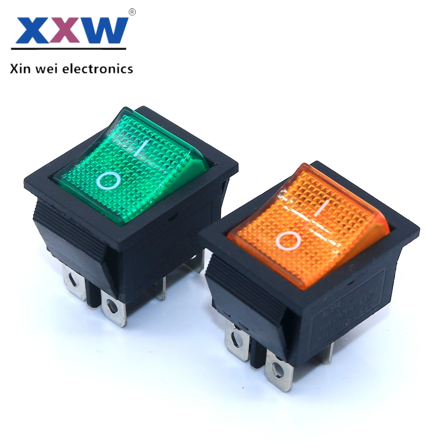 XXW высокое качество T105 30a кулисный переключатель Dpdt с подсветкой Kcd4 большой 250v T85