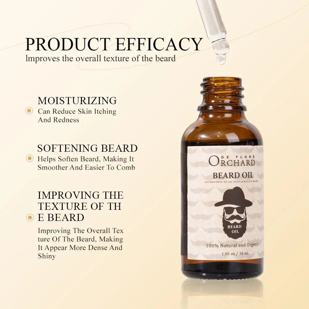 Private Label Custom Best 100% Pure & Organic Moisturizing And Soothing Scented Beard Growth Oil