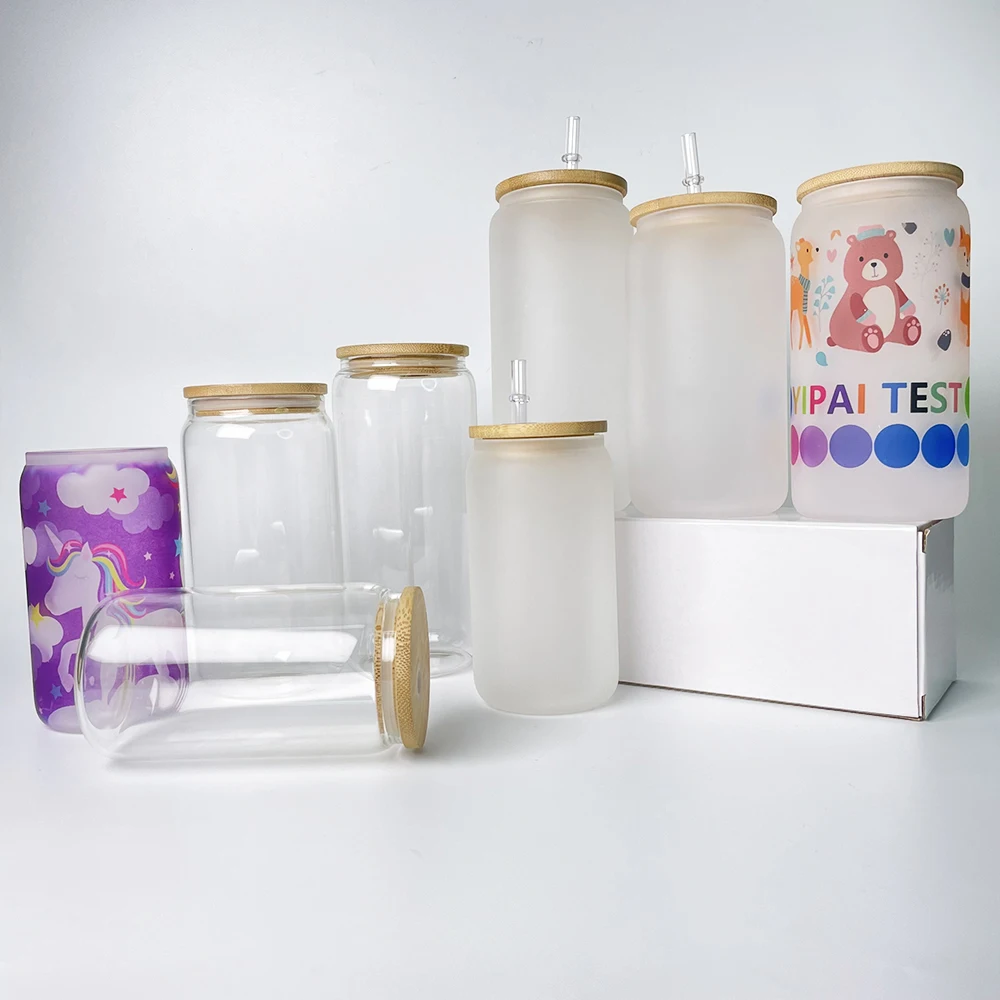 Free shipping 20oz sublimation glass can US warehouse 12oz 16oz blank sublimation drinking glasses can gifts Soda can glass