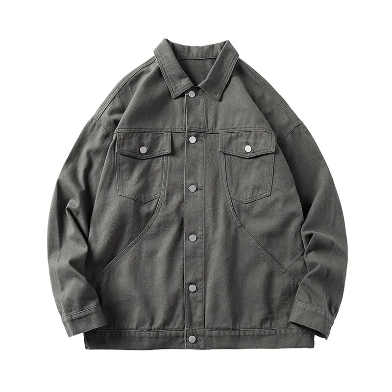 Весна 2022, новый дизайн, уличная одежда, джинсовая куртка-карго, мужская повседневная Свободная куртка в Корейском стиле