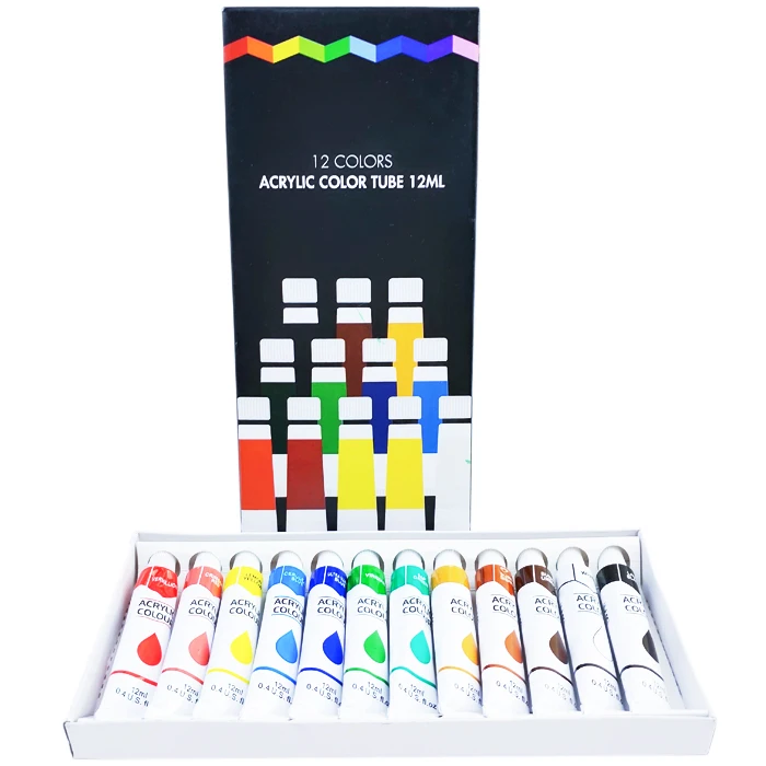 Multi-surface Art Craft DIY Painting 12 Colors Art Primary Acrylic Paint