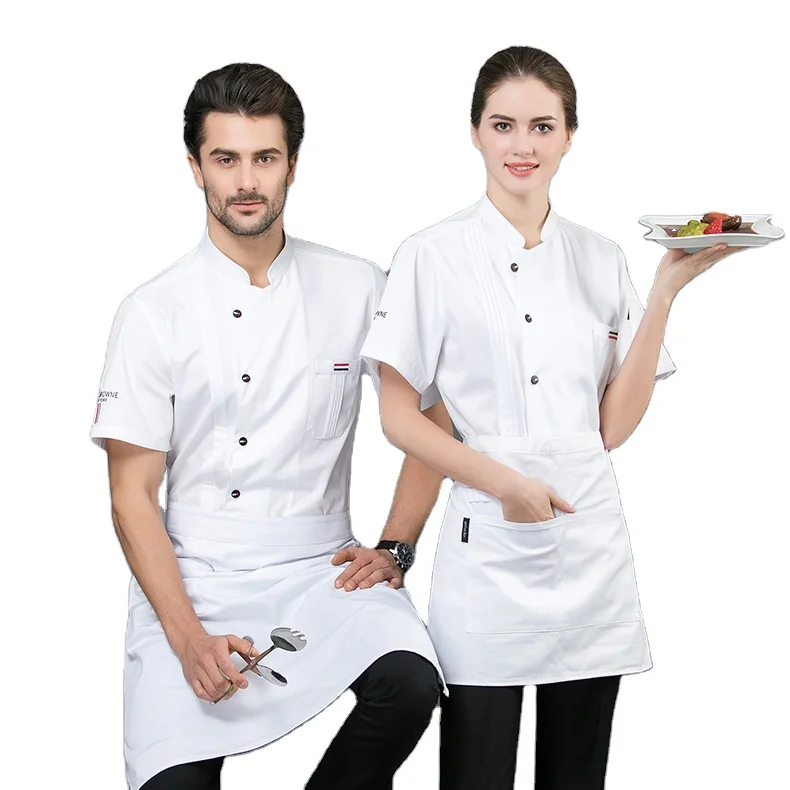 Dropshipping Washable Barista Chef Coat Jacket Chef Uniform Chef Uniform Jackets Restaurant Hotel Cleaning Uniform