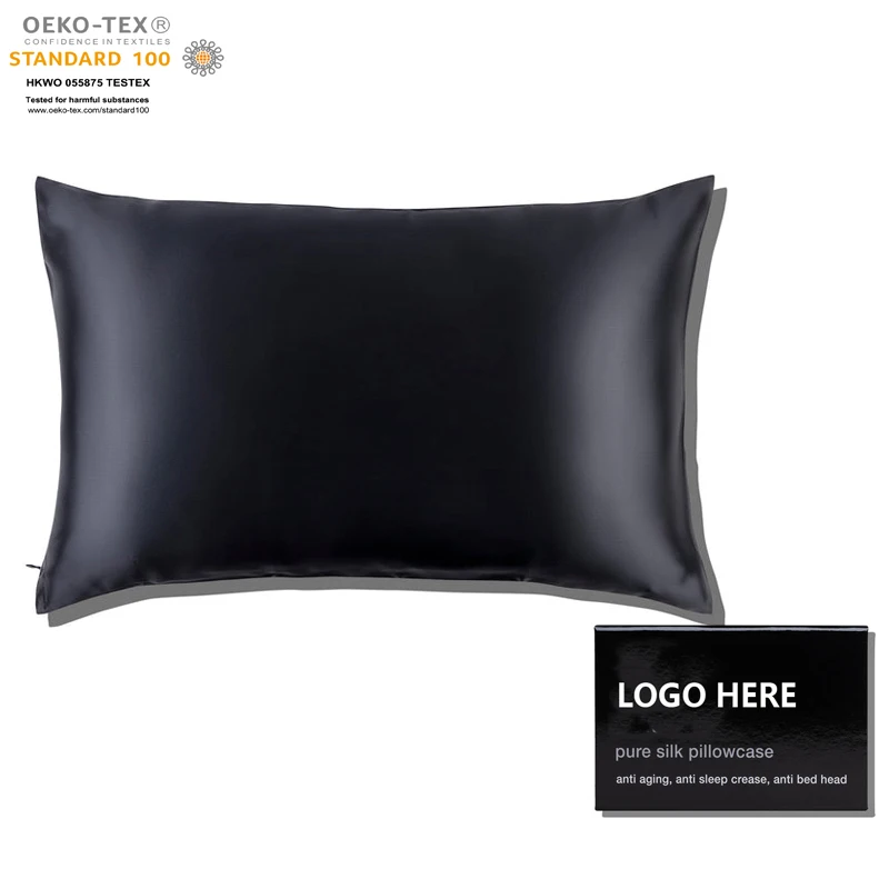 Anti Acne Zipper Raw Silk Fabric 22mm Silk Pillowcase For Gift Items Gold Silk Pillow Case Zipper