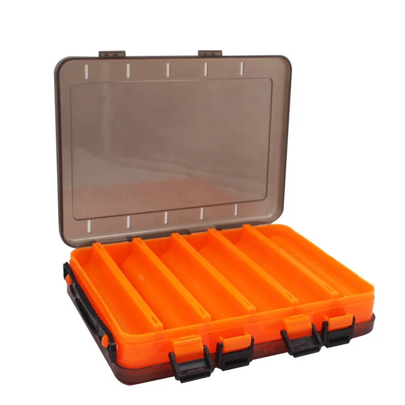 SEASKY Double Side Open Storage Equipment Terminal Tackle Box Fishing Accessories Case for Wood Shrimp