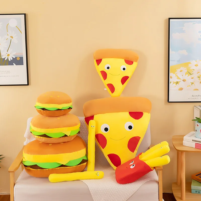 High Qualitycartoon Simulation Plush Toy Large Hamburg Plush Pillow Cushion Creative Snack Ornaments Dolls