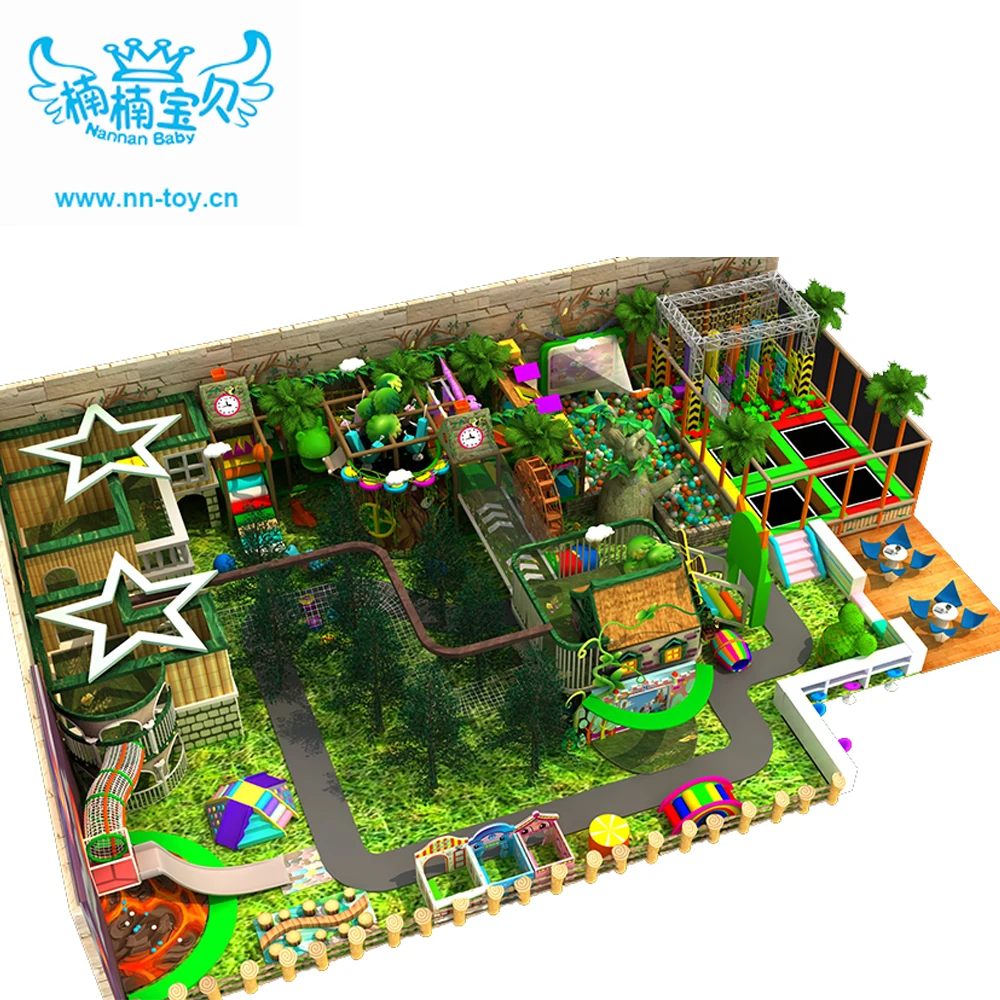 NNbaby kids jungle gym forest theme park games for sale toddler entertainment equipment homemade play set with plastic slides